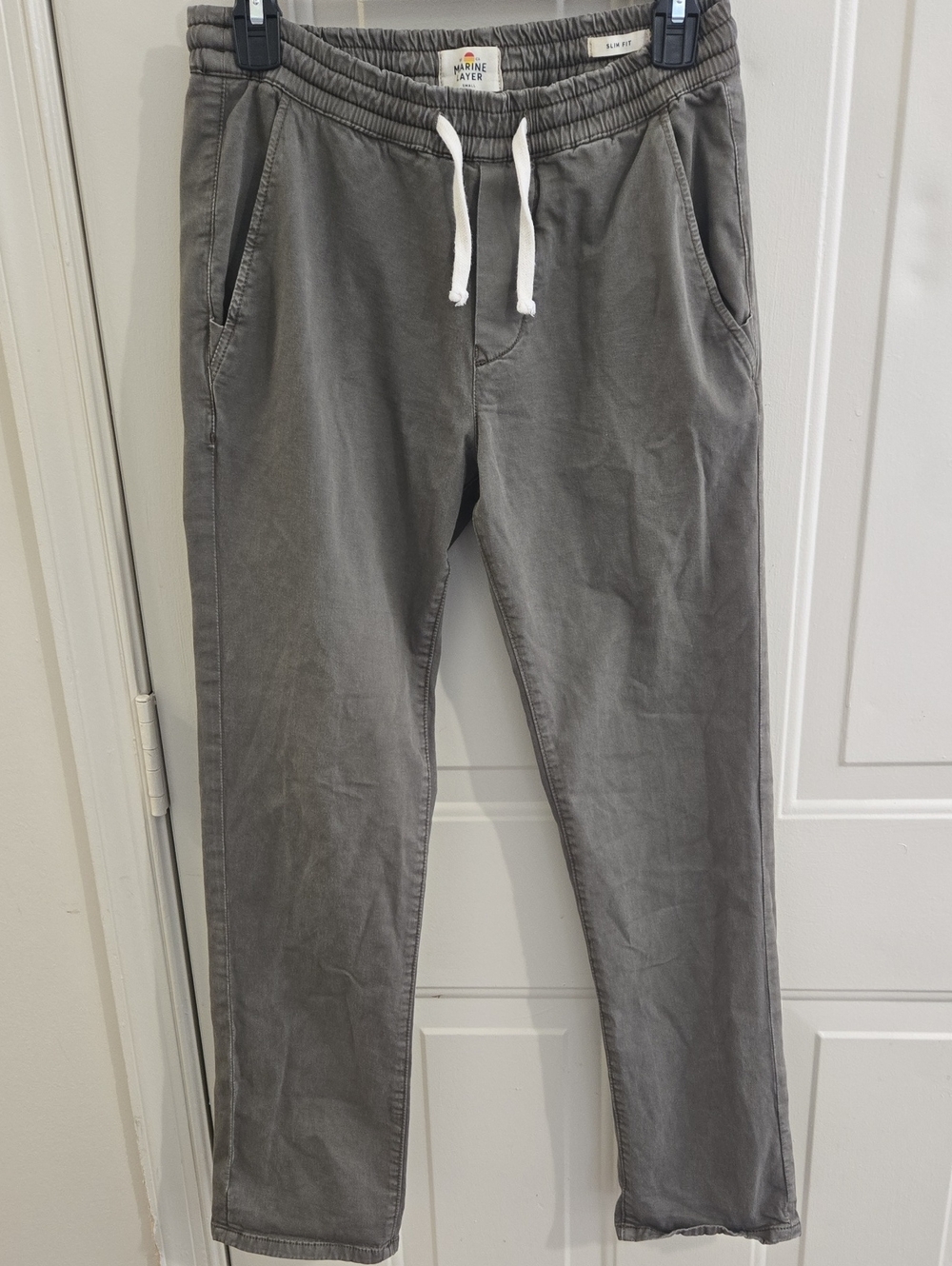 Marine Layer Pull On Pants Elastic Waistband Drawstring Slim Straight Outdoors